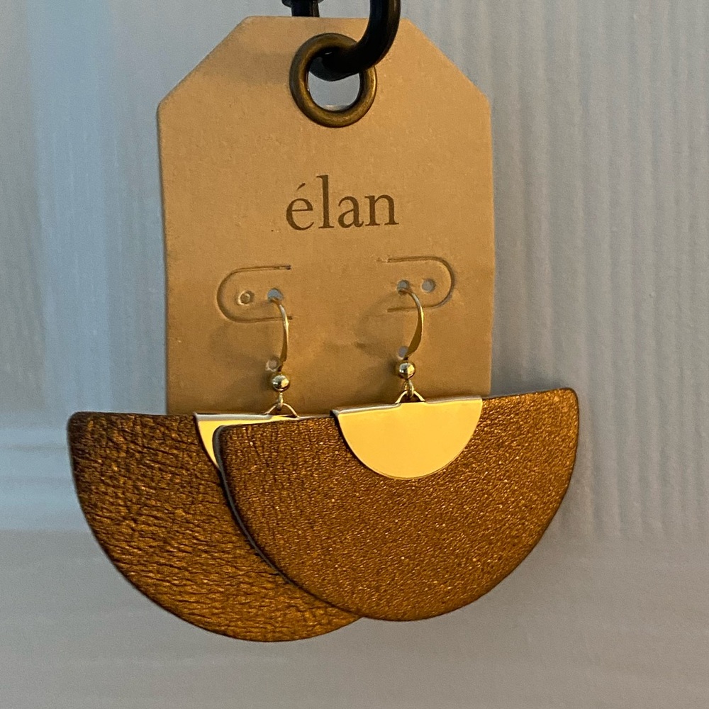🍀5 for $25🍀 Elan Metallic Brown & Gold Earrings on Gold French Wire